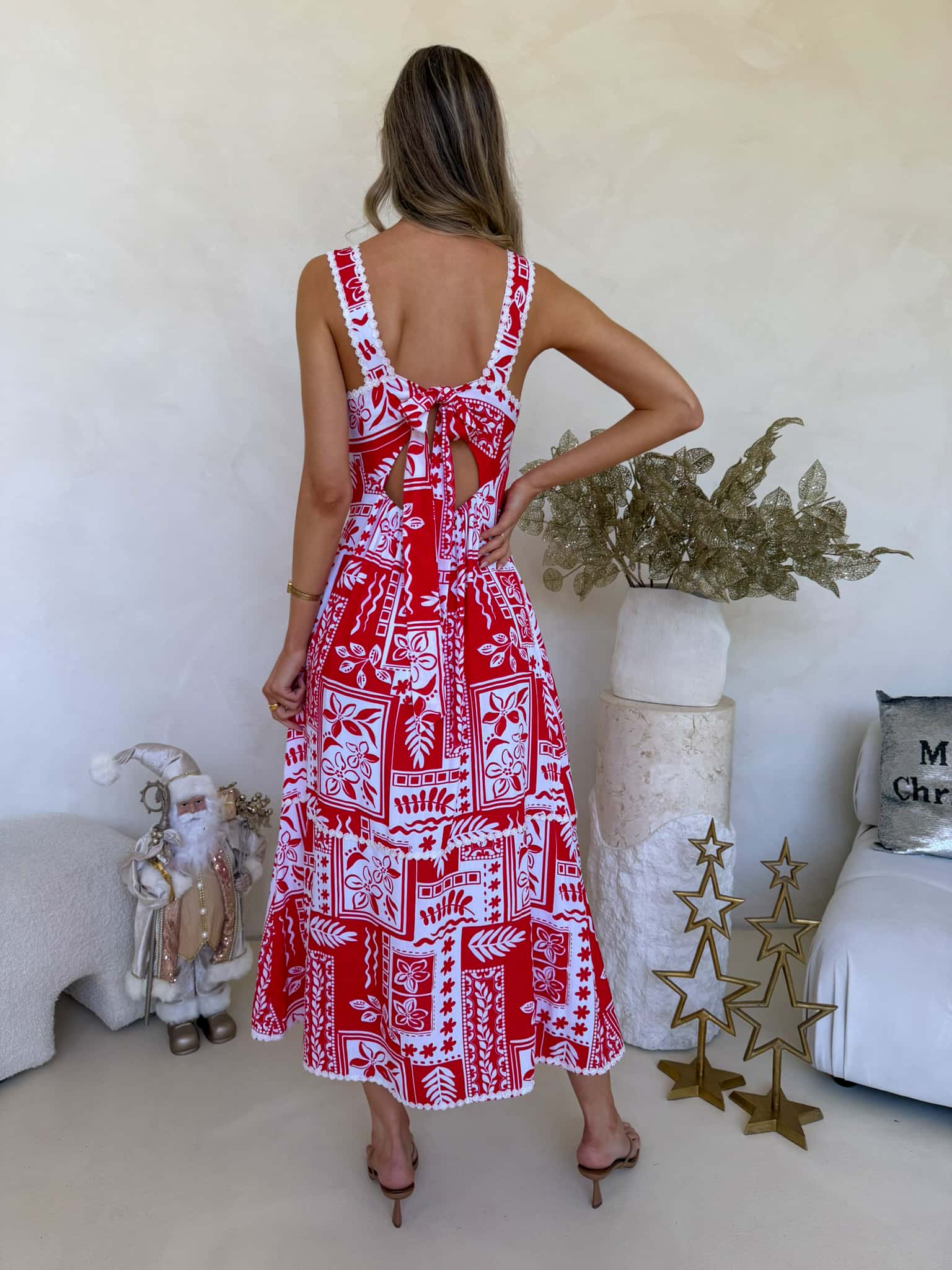 Stella Dress - Candy Cane Print