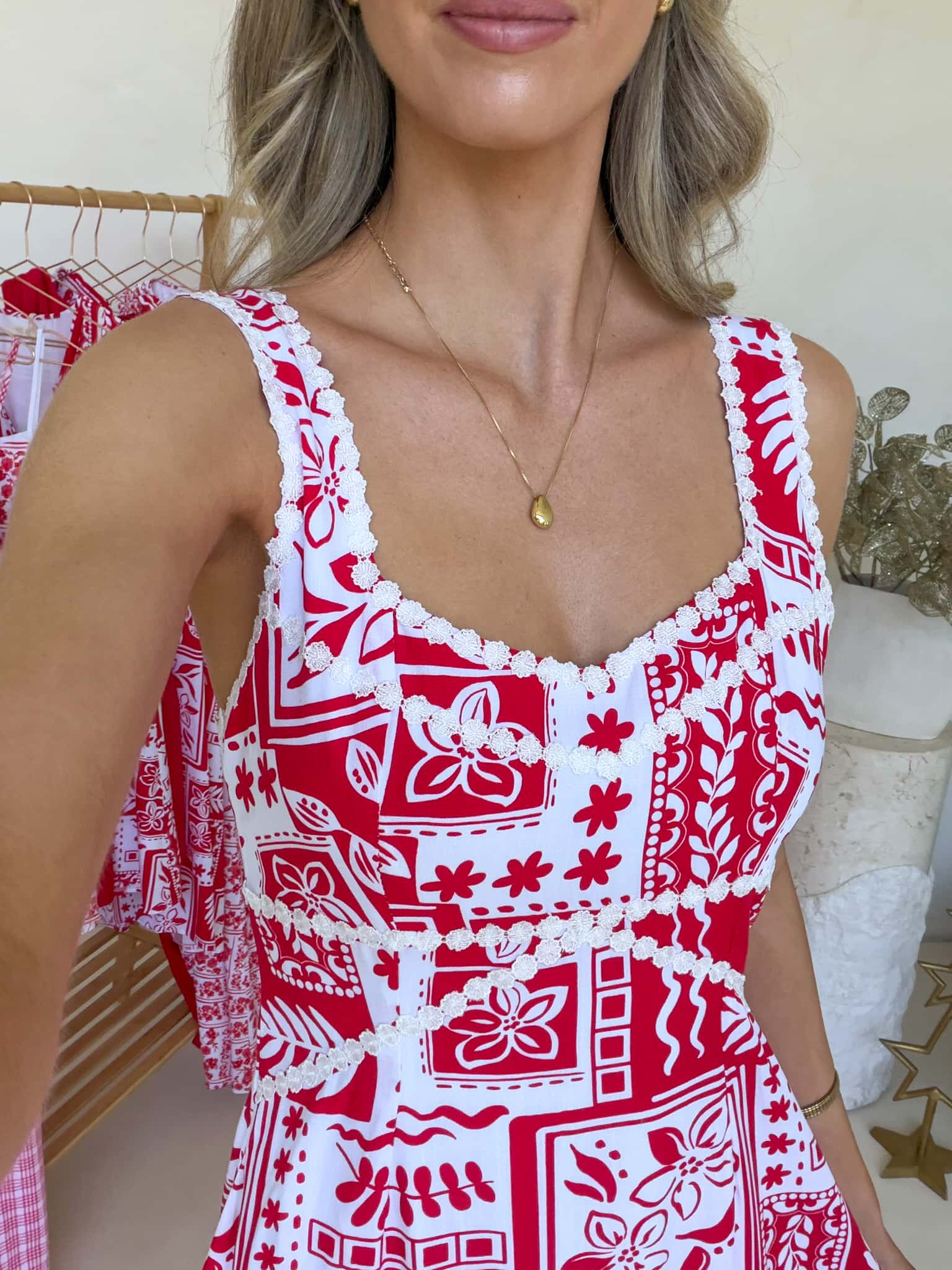 Stella Dress - Candy Cane Print