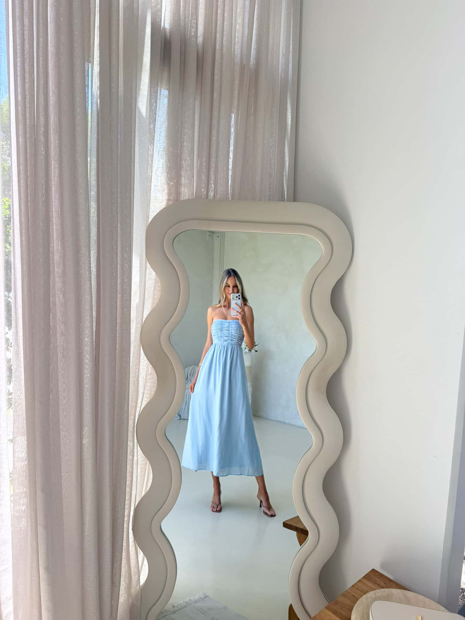 Poppy Strapless Dress - Blue