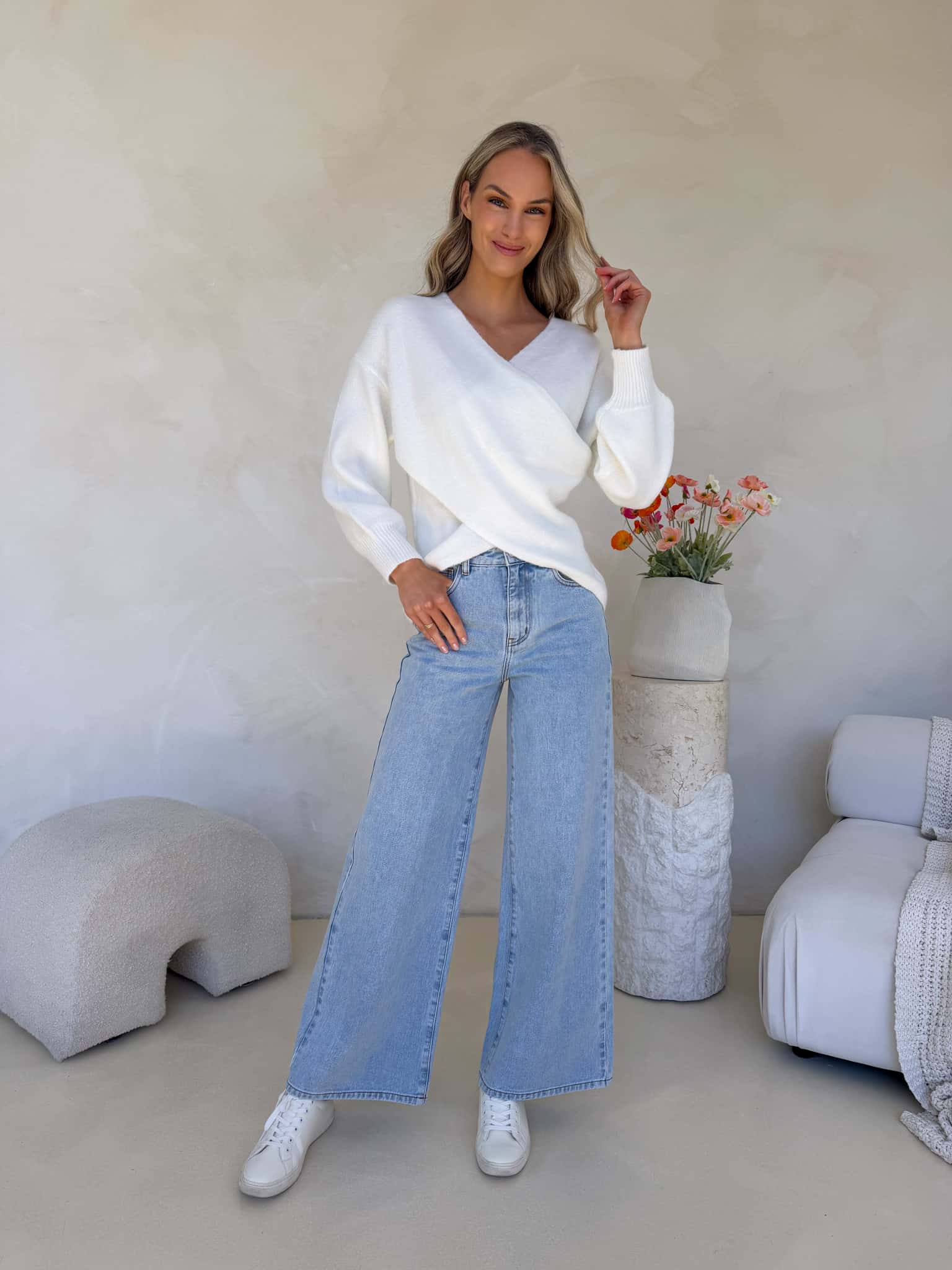 Talia Knit - White