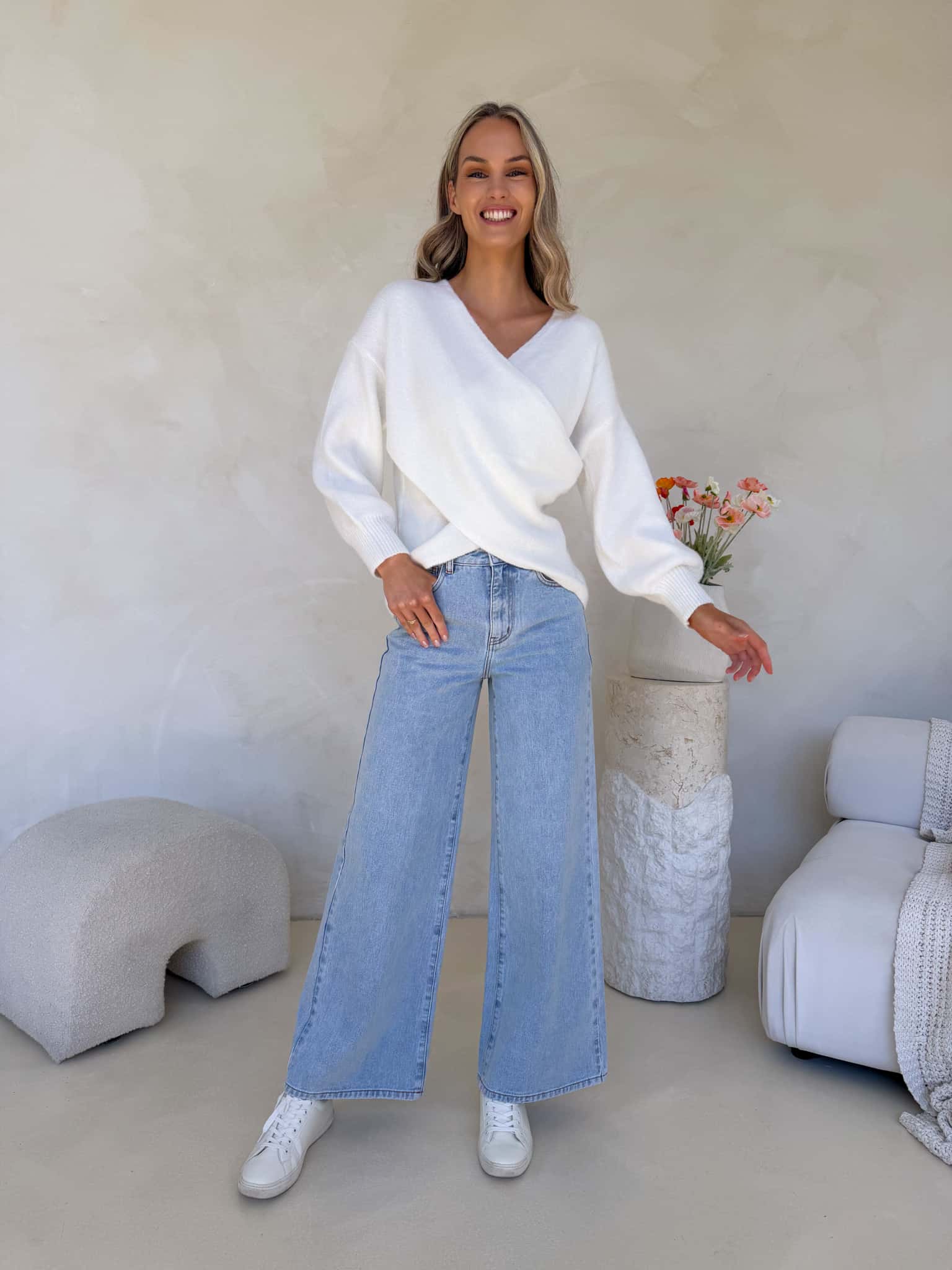 Talia Knit - White