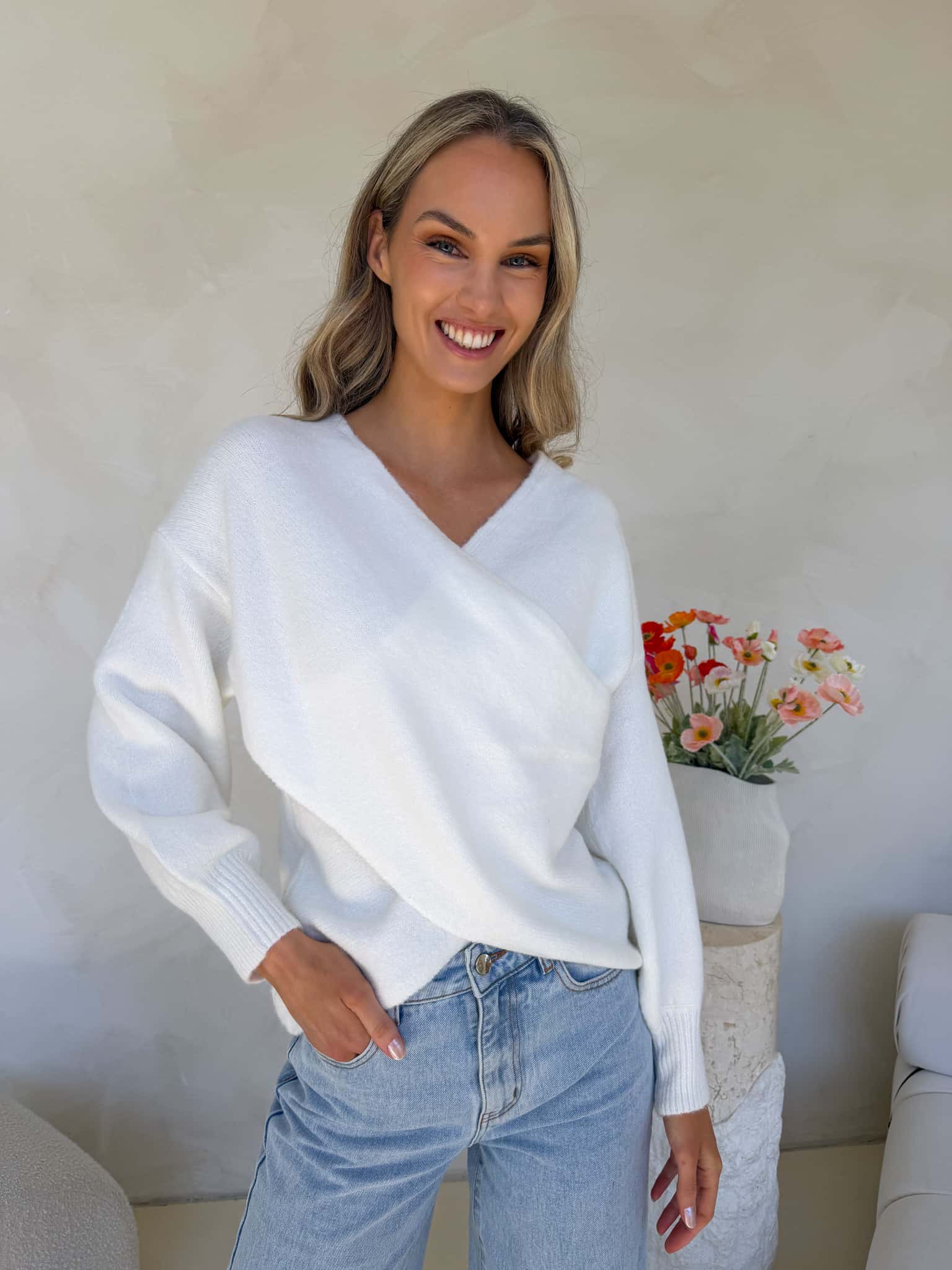 Talia Knit - White