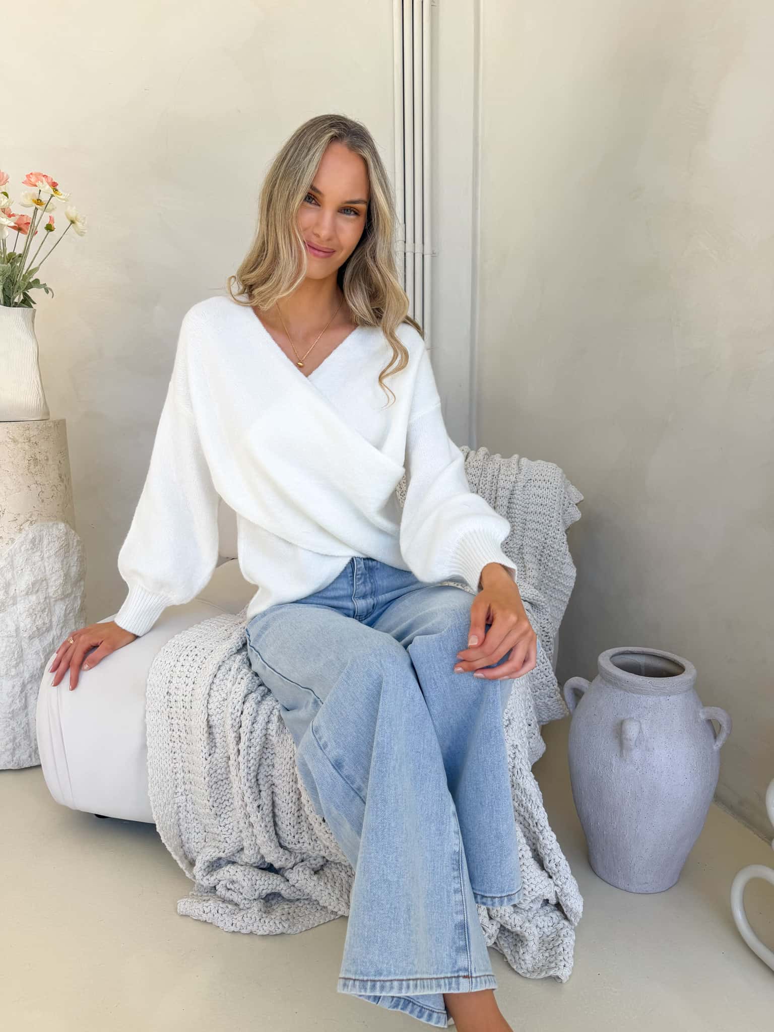 Talia Knit - White