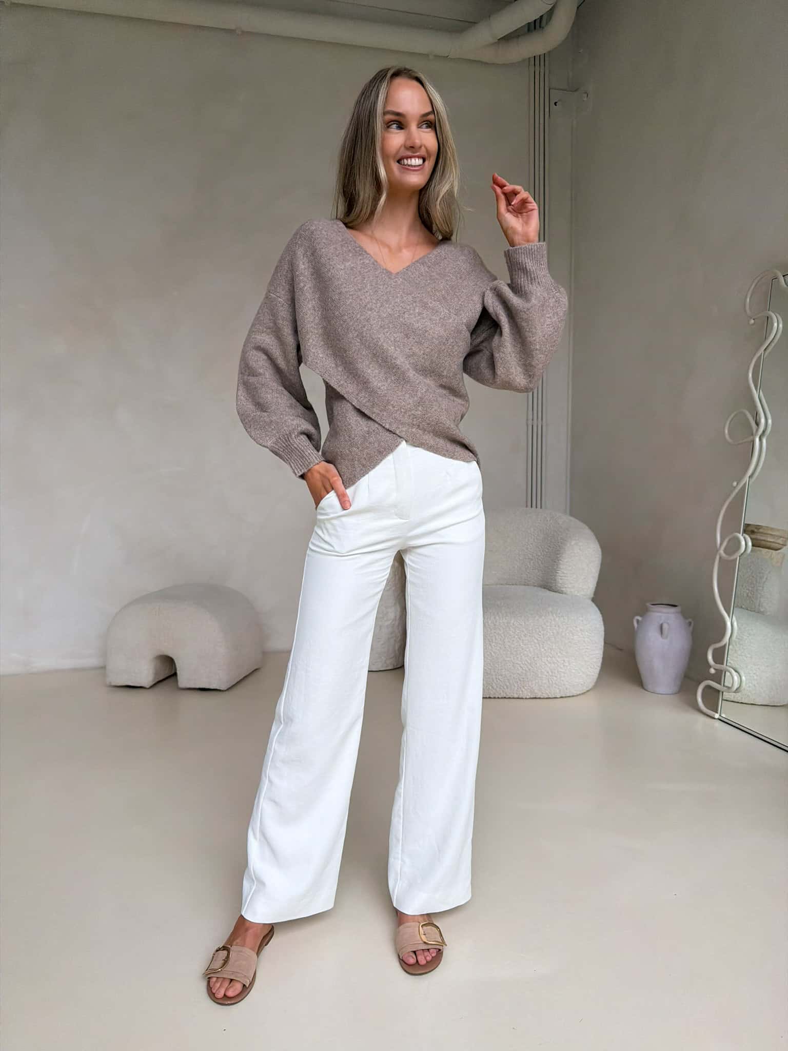 Talia Knit - Taupe Marle