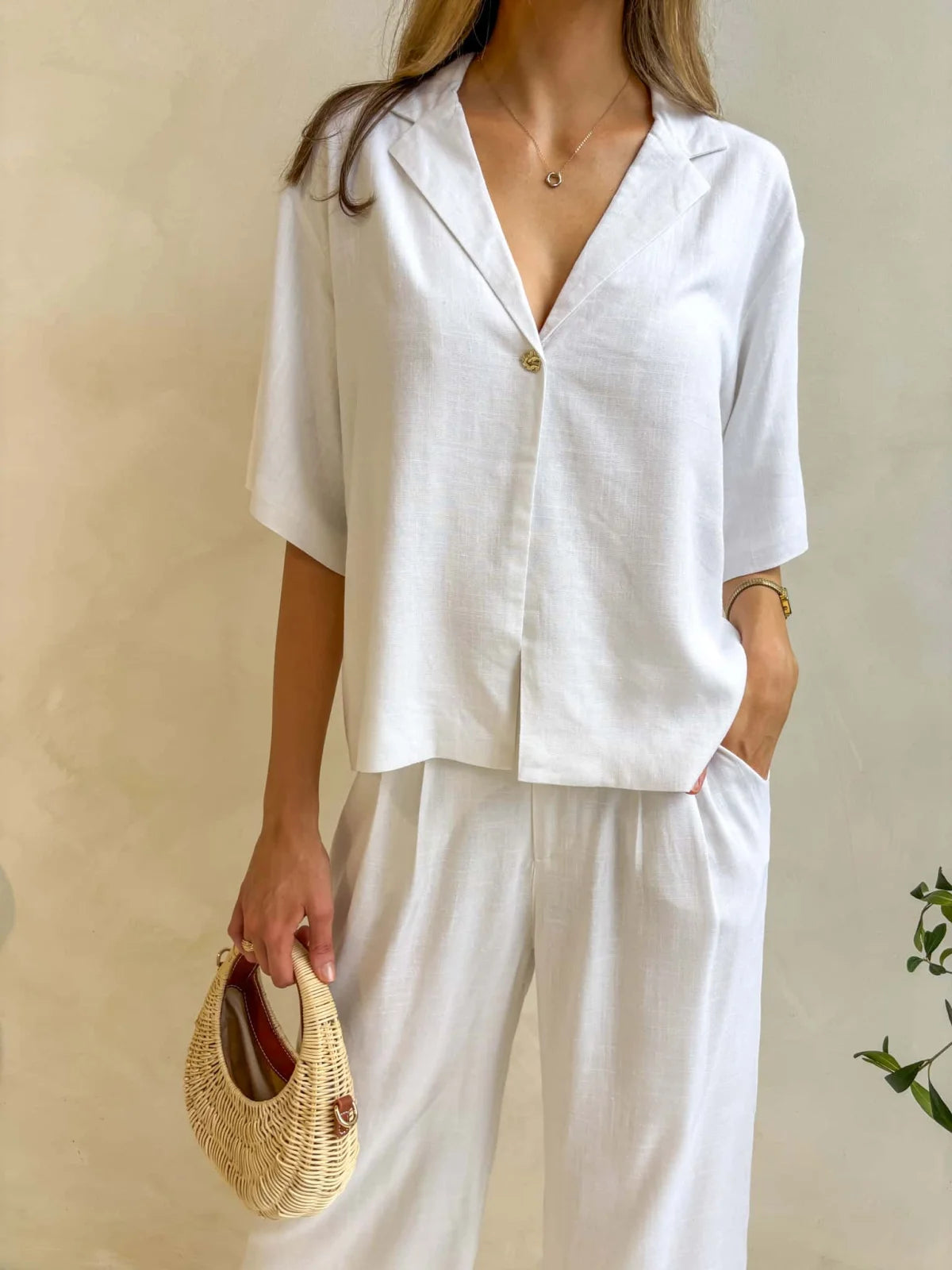 Alani Pant - White Bottom