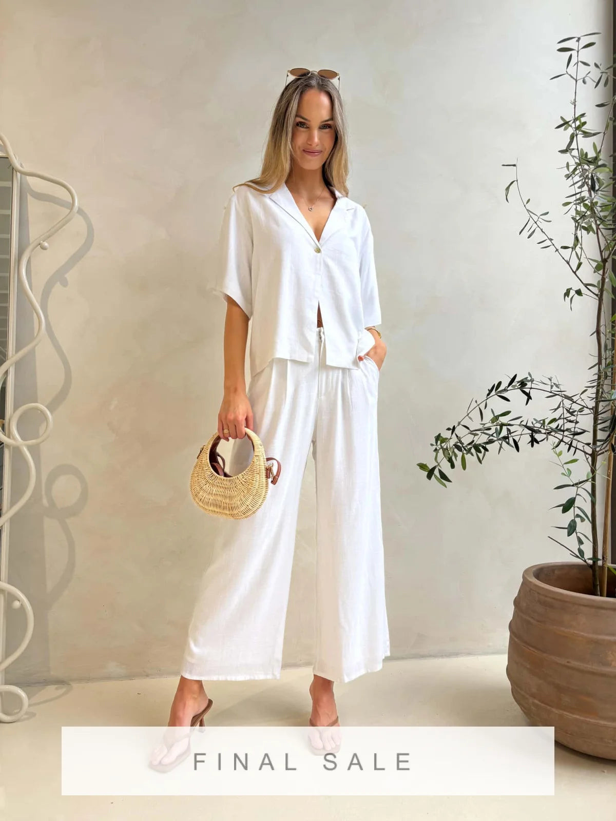 Alani Pant - White Bottom