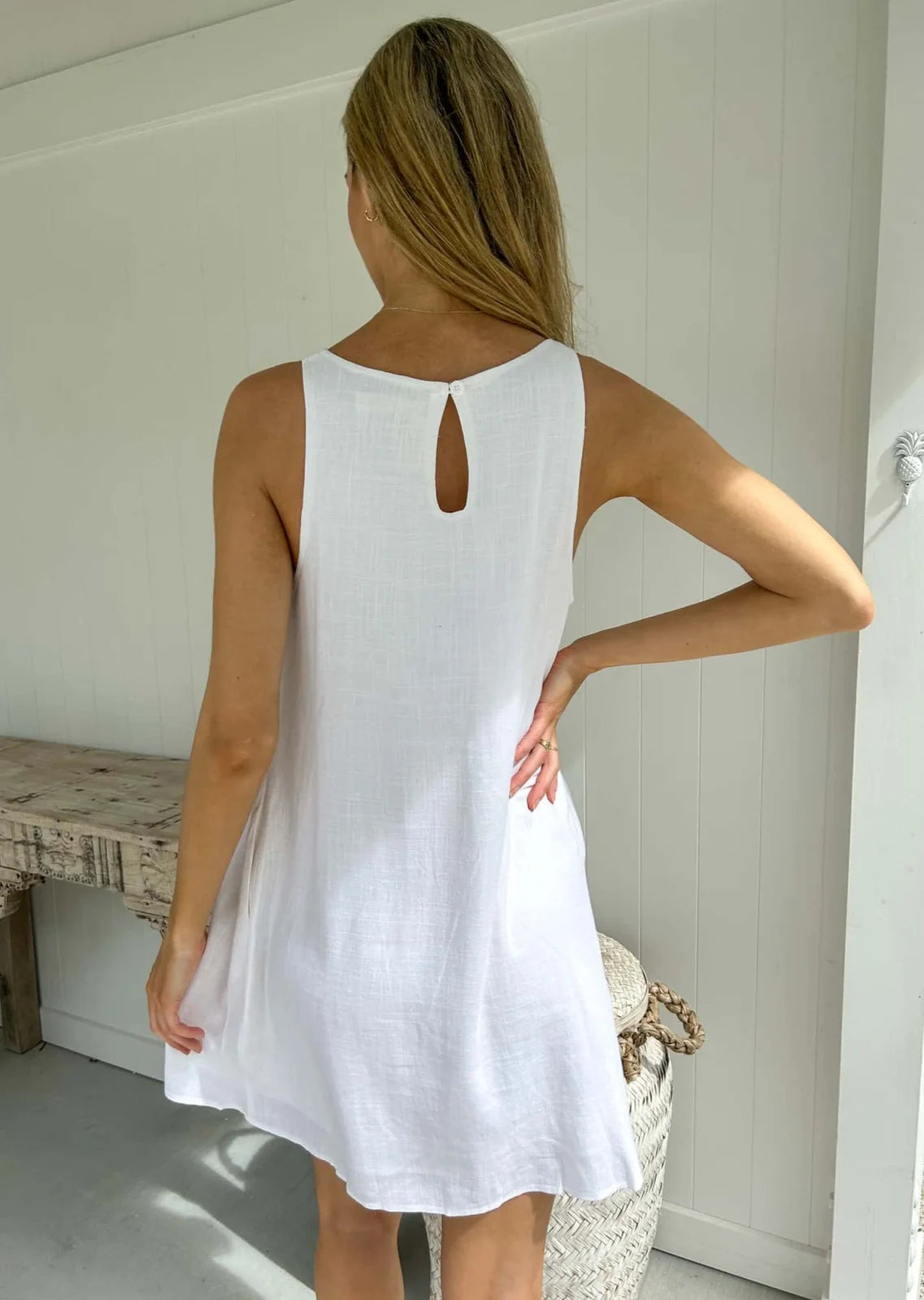 Calu Shift Dress - White - Mylk The Label