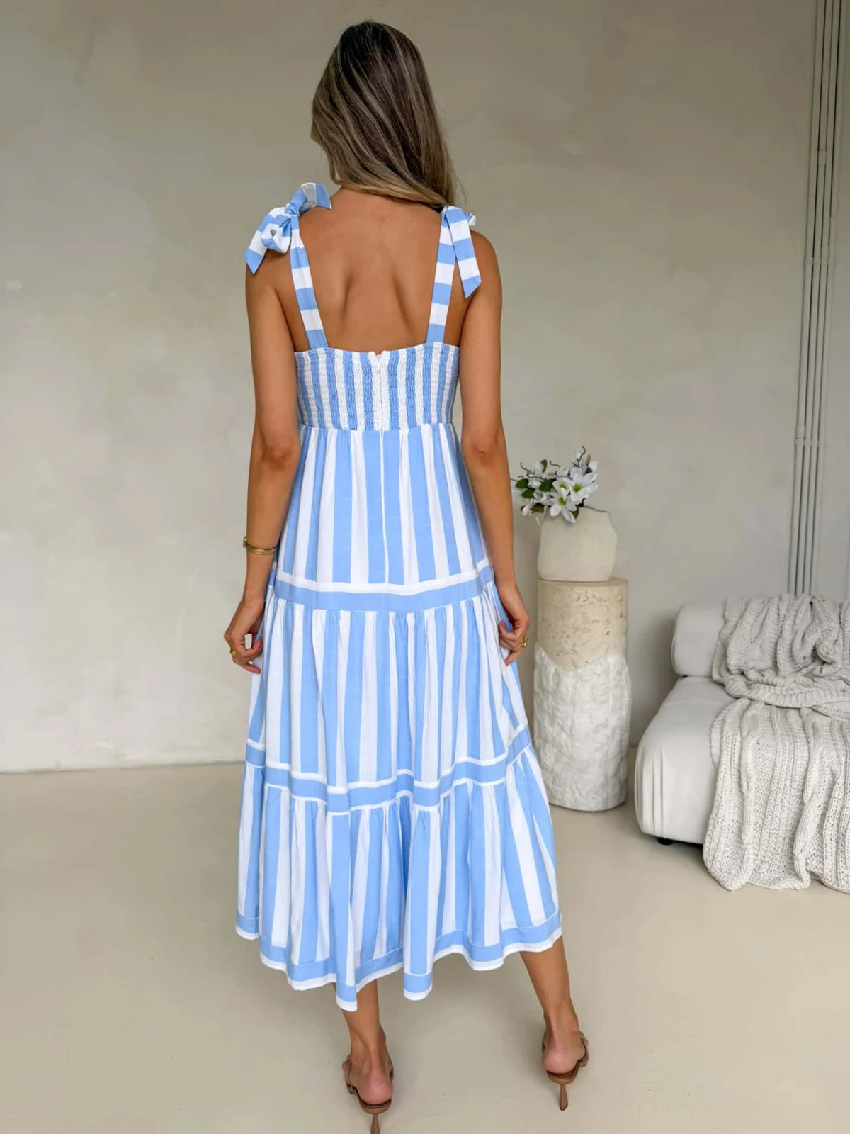 Cleo Maxi Dress - Blue Stripe Dress