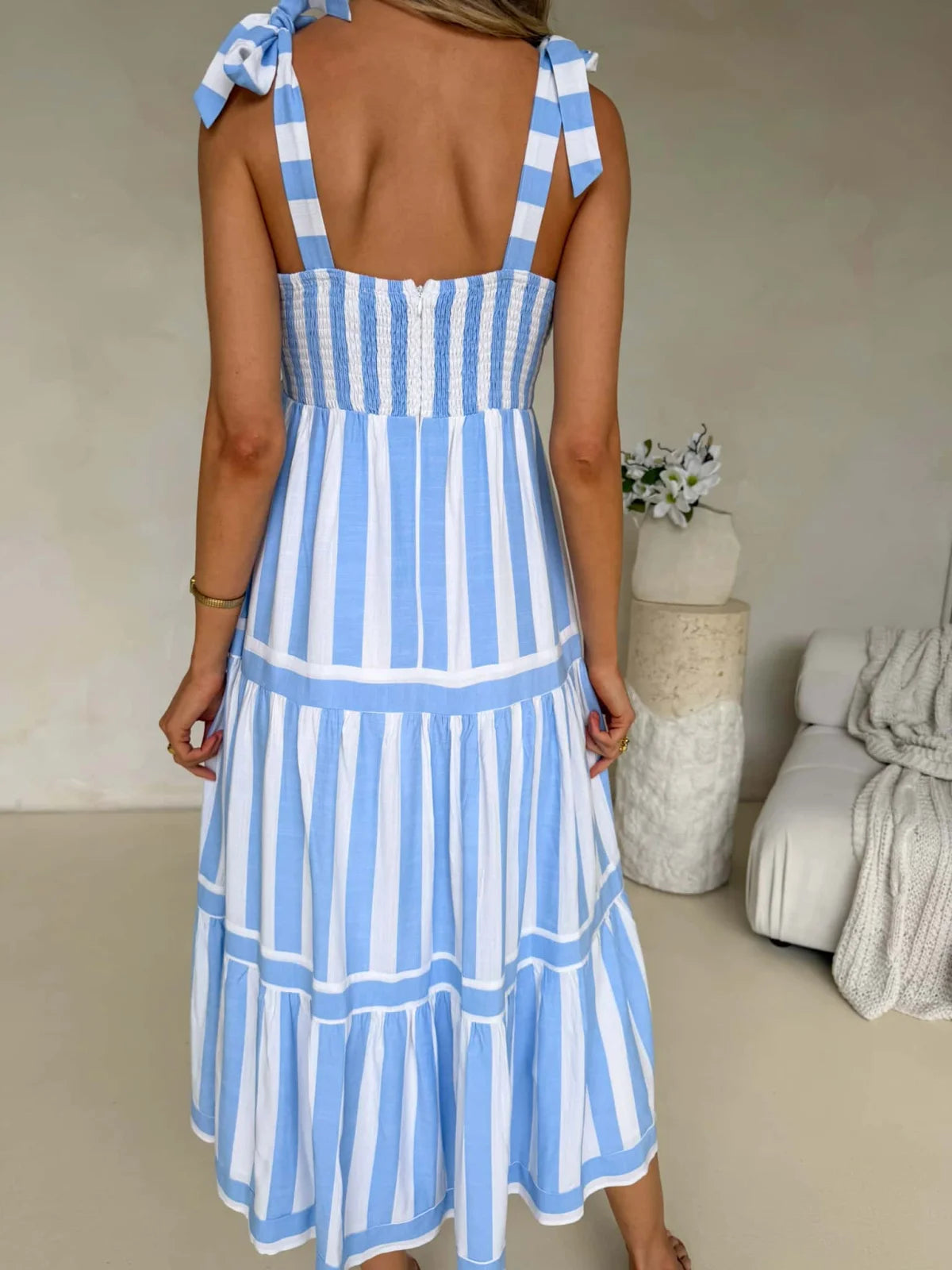 Cleo Maxi Dress - Blue Stripe Dress
