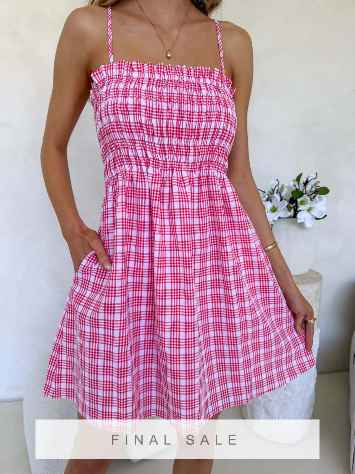 Cove Mini Dress - Red Plaid Dress