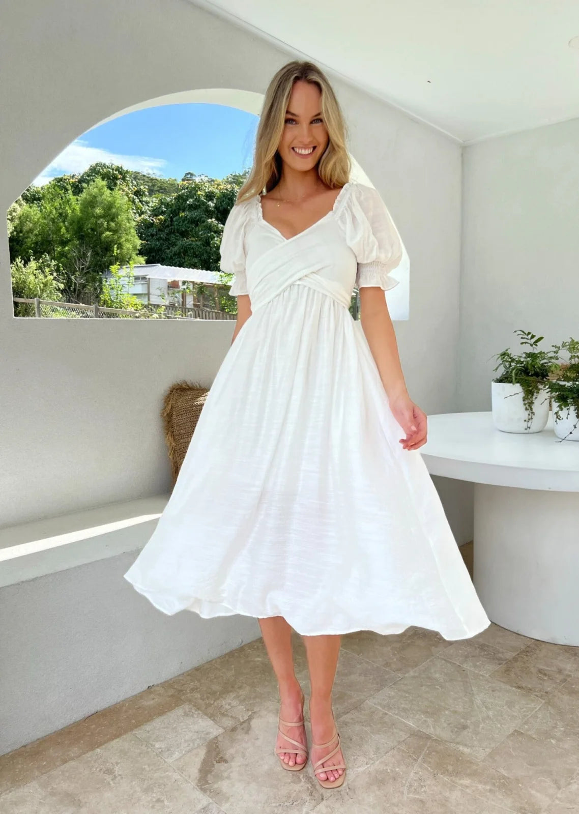 Savannah Midi Dress - White