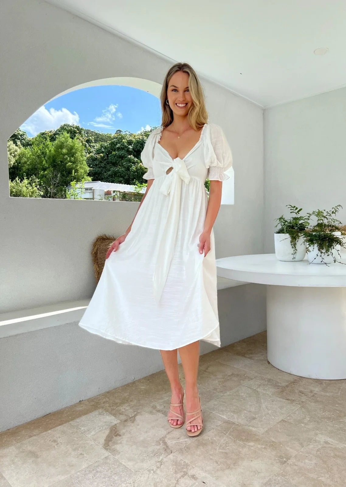 Savannah Midi Dress - White