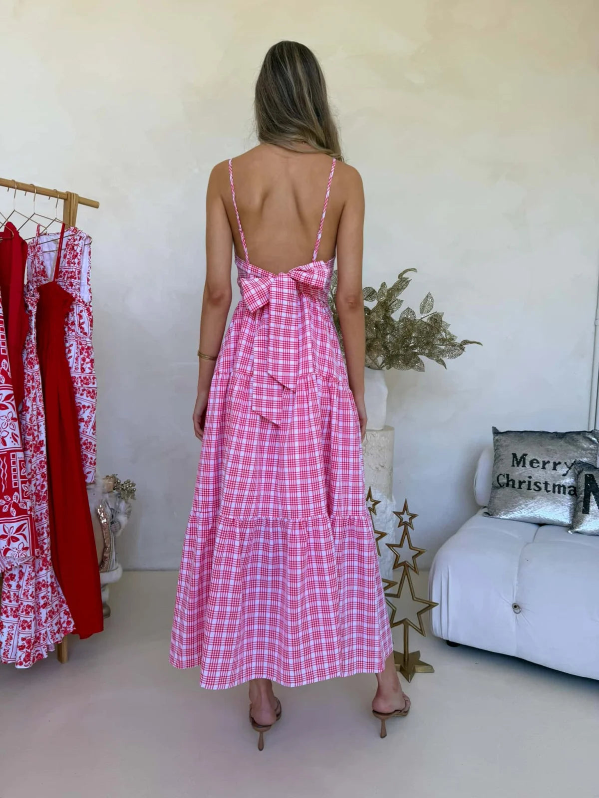 Georgie Maxi Dress - Red Plaid Dress