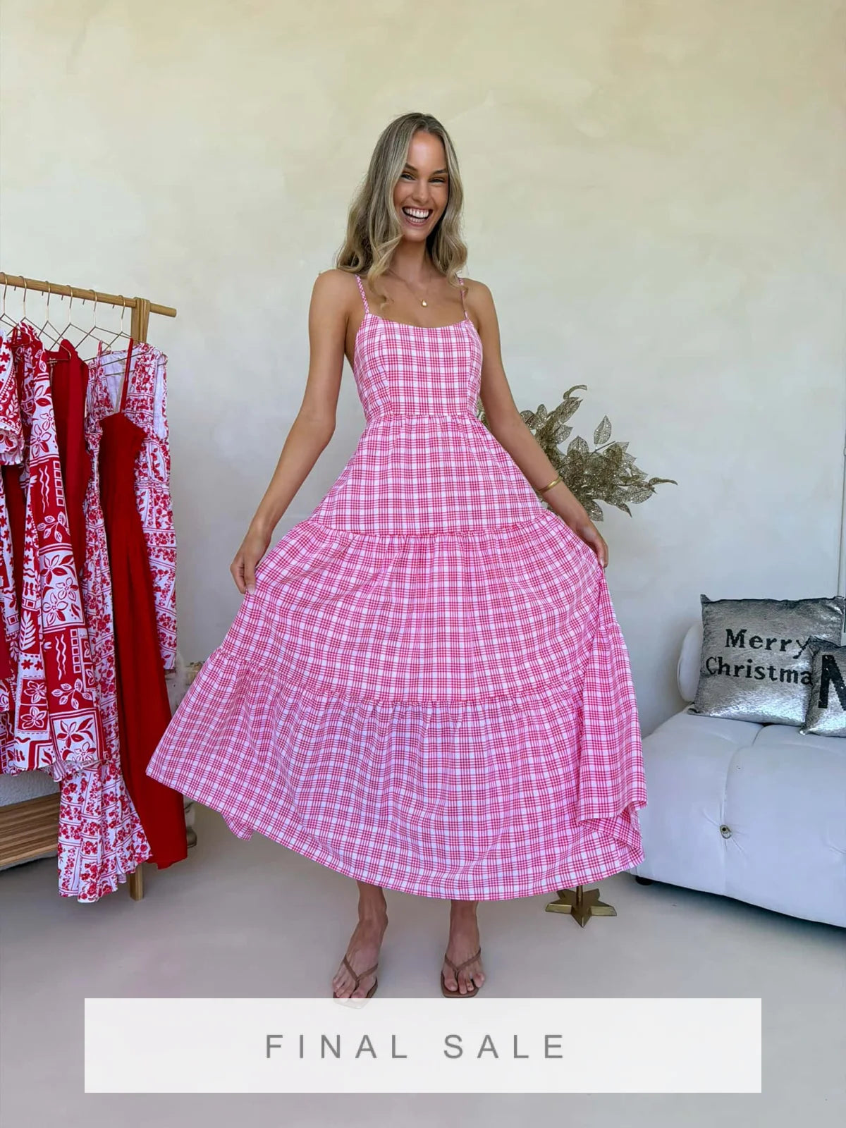 Georgie Maxi Dress - Red Plaid Dress