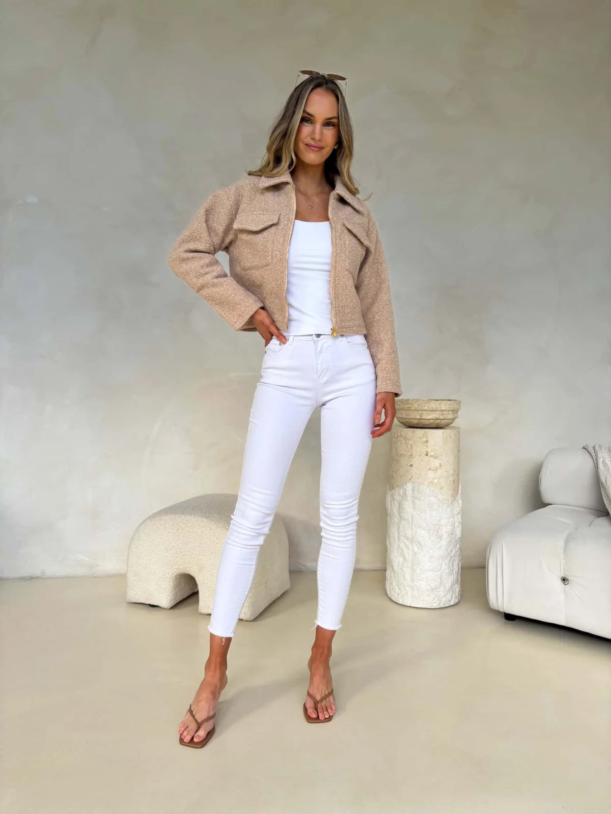 Isla Jacket - Beige Outerwear