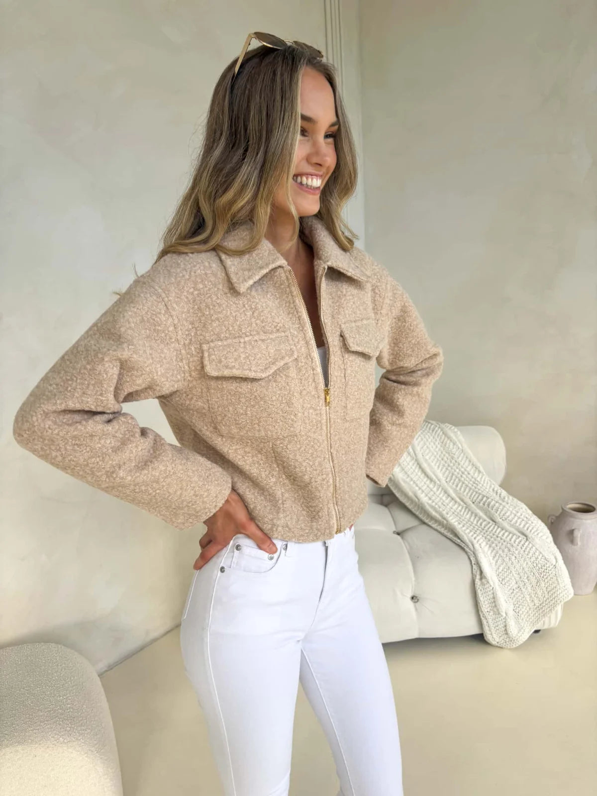 Isla Jacket - Beige Outerwear