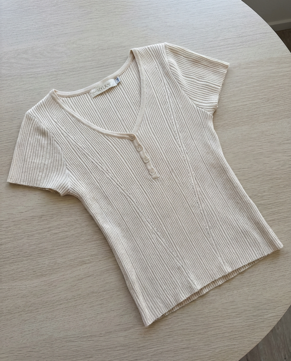 Esme Knit Tee - Beige