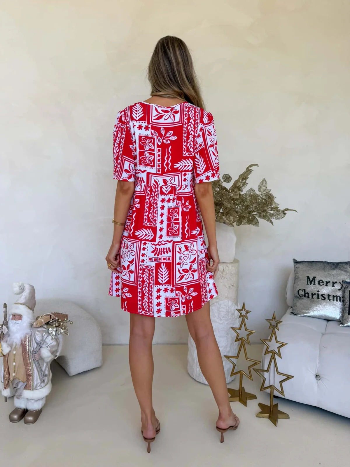 Sienna Dress - Candy Cane Print Dress