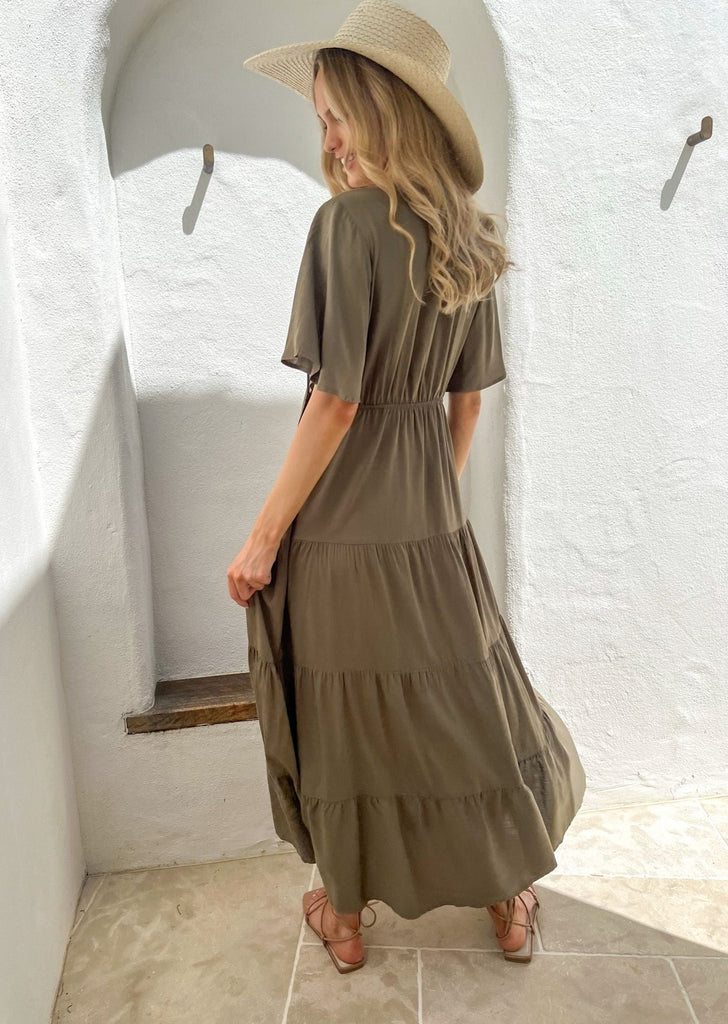 Lily Tie Maxi - Olive