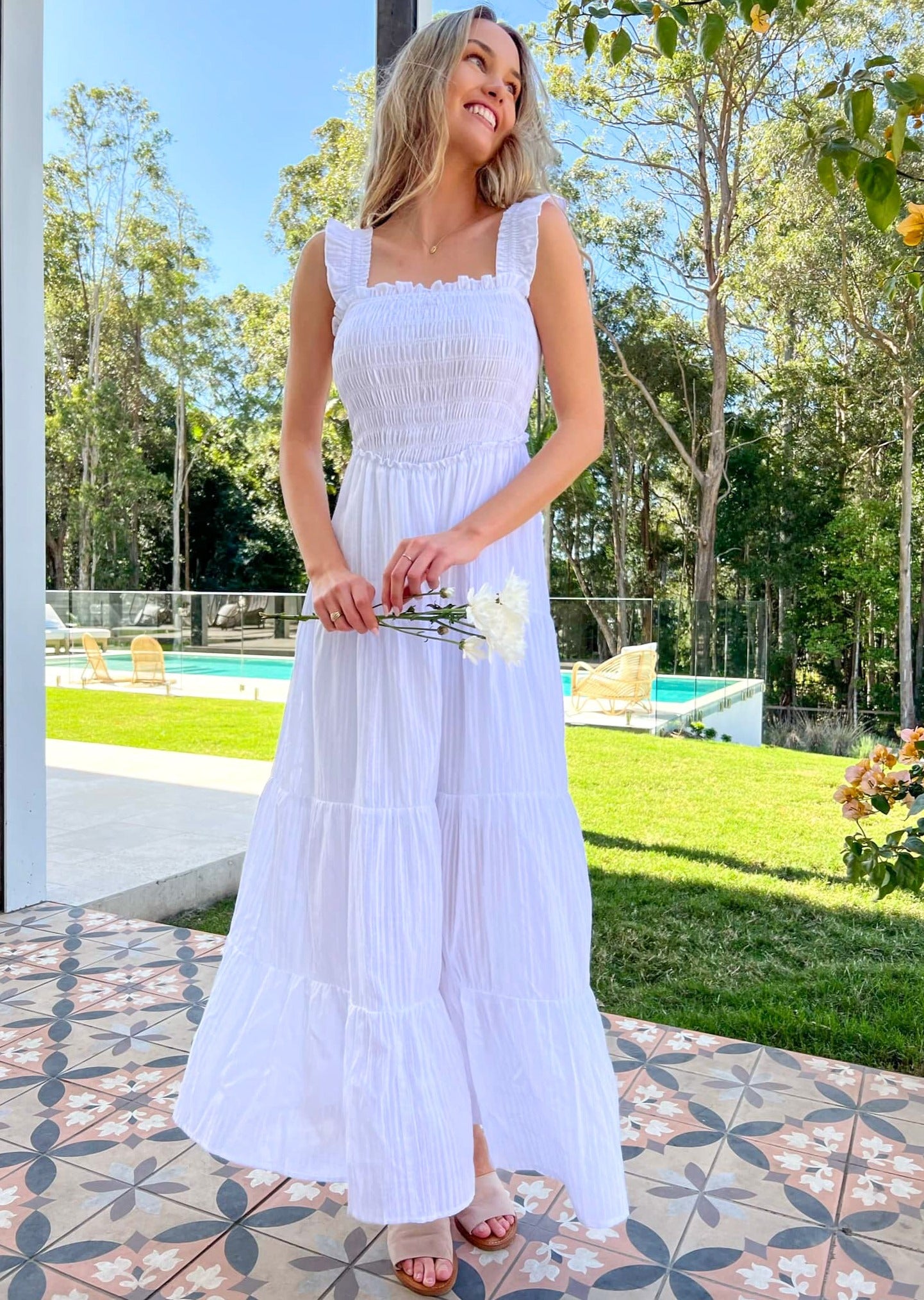 St Tropez Maxi Dress - White