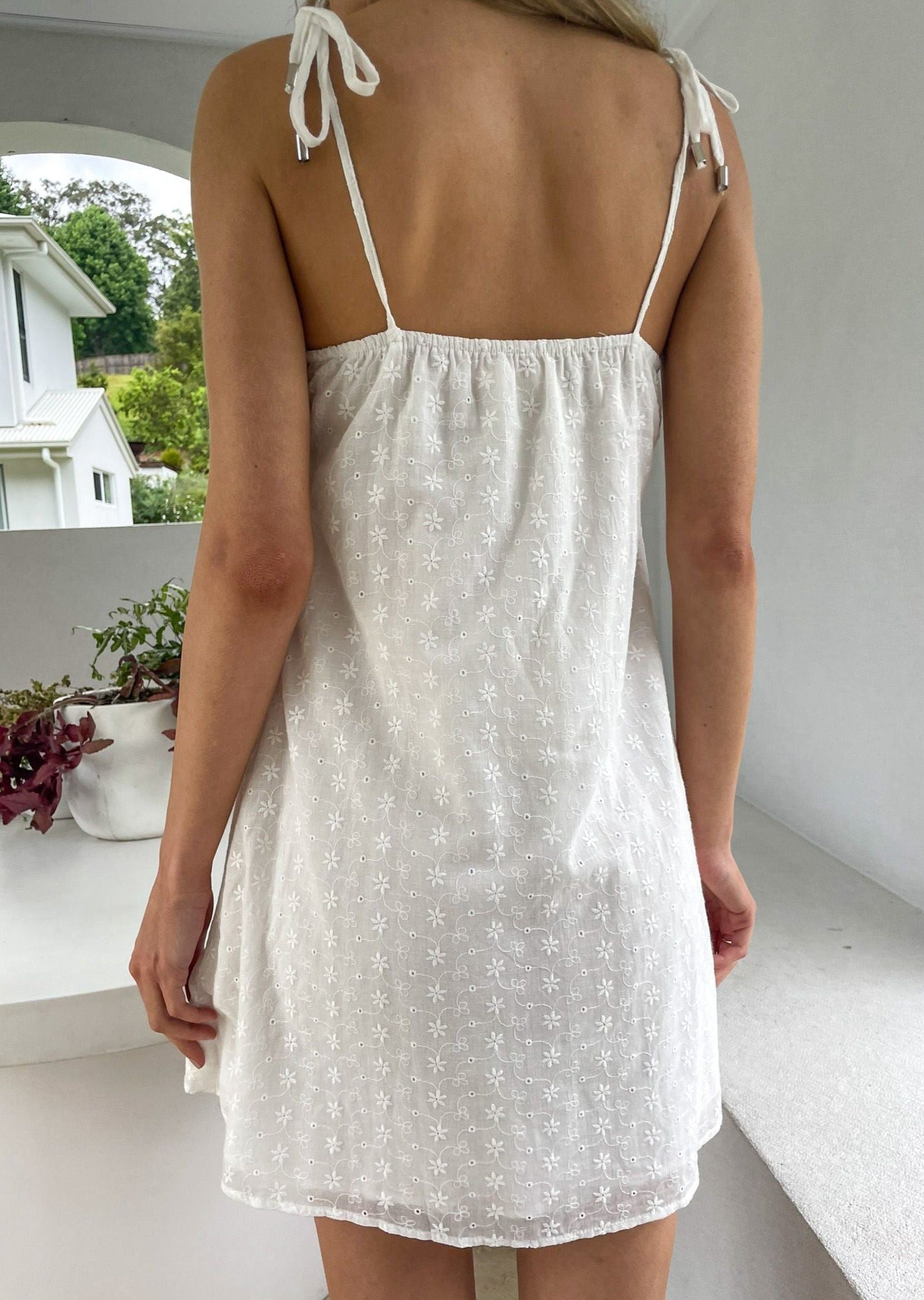 Zara Dress - White Anglaise